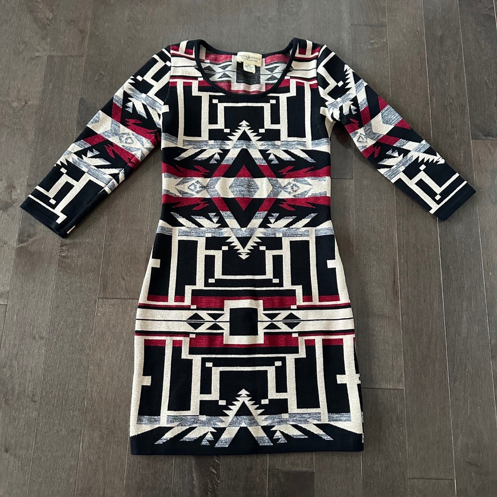 Vintage Denim&Supply Ralph Lauren Southwest Aztec Knit Dress Western M